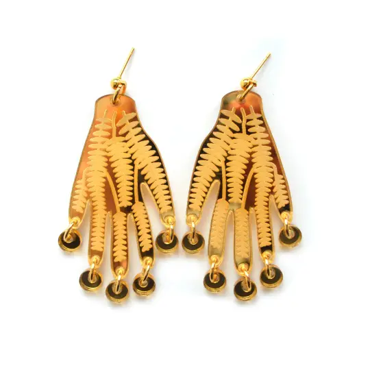 Gold Hands with Engraved Flower Vines