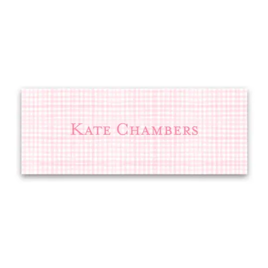 Girl's Pink Gingham Vinyl Sticker Label