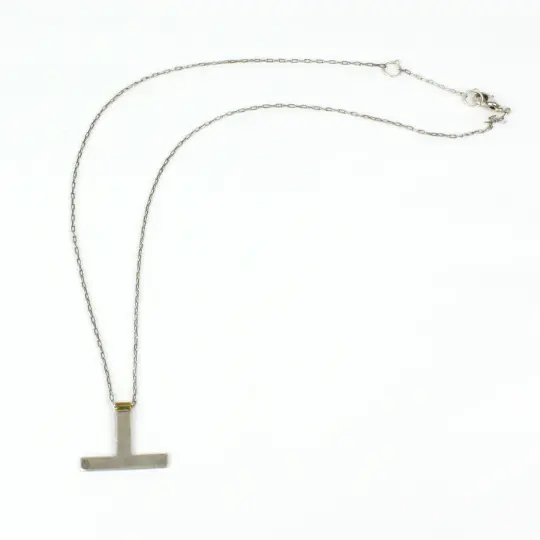 Silver T Necklace