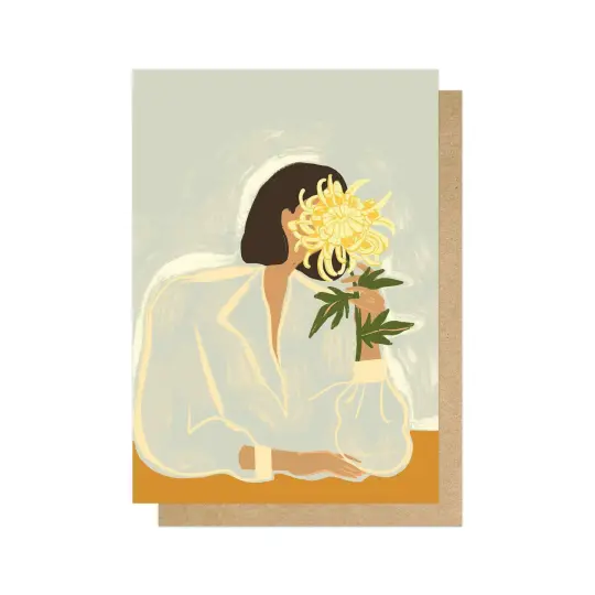 Chrysanthemum Greetings Card