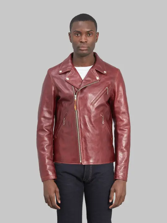Double Helix "Deviant" Double Rider's Horsehide Jacket Burgundy
