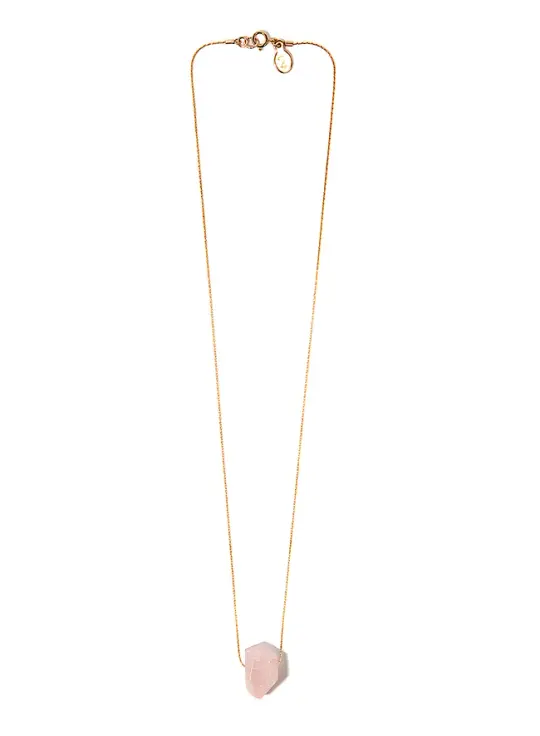 Rose Quartz " Rose Tears" Necklace on 14 Carat Gold Filled Chain