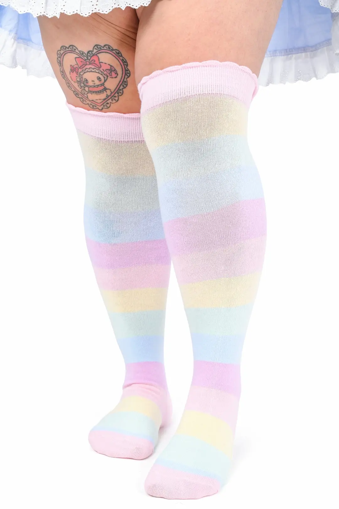 Rainbow Stripe Over Knee Socks