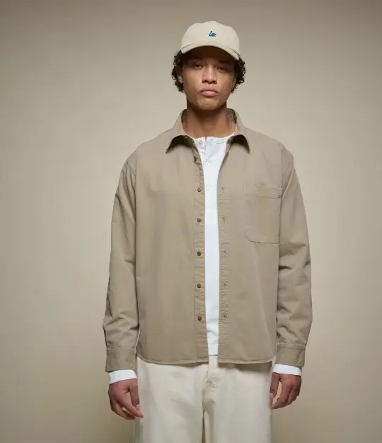 Cotton Herringbone Long Sleeve Shirt