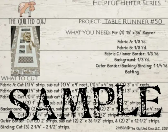 Helpful Heifer Table Runner #50