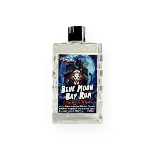 Blue Moon Bay Rum Aftershave Cologne | A Celestial Twist on a Shaving Classic!