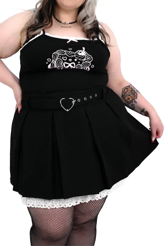 Charlotte Pleated Skirt - Black/White