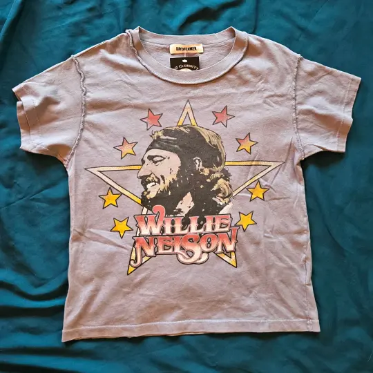 Willie Nelson Daydreamer top stitch T-shirt, Size XS