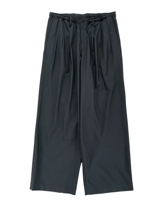 MARKAWARE Triple Pleated Easy Trousers Organic Wool 2/80 Tropical Charcoal