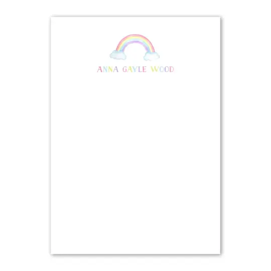 Girls Rainbow Purple, Pink, Yellow, & Blue Custom Notepad