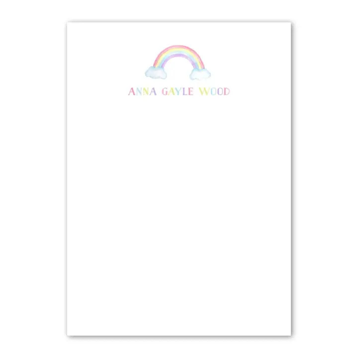 Girls Rainbow Purple, Pink, Yellow, & Blue Custom Notepad