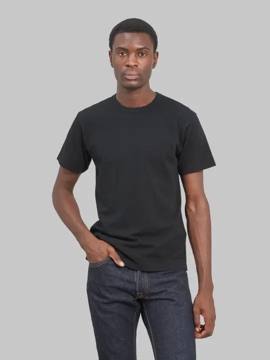 Wonder Looper Ultimate Pima Tsuriami Crewneck T-Shirt Black