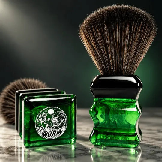 WÜRM 22mm Shaving Brush | Micro Super Future Hybrid Synth Knot | Retro Shave Tech!