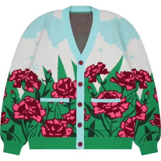 Carnation Flower Cardigan