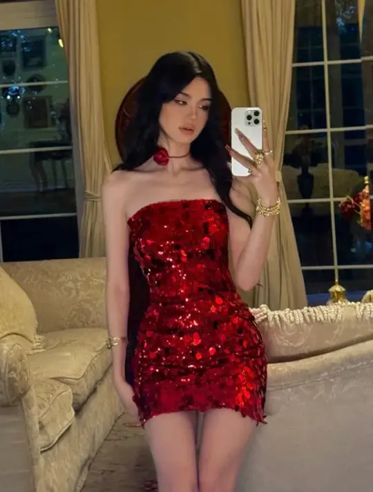 Glitter Sequins Women's Homecoming Dress Burgundy Corset Short Prom Dress Cocktail Dress RS2640