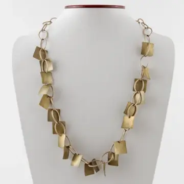 Bronze and Brass Chain Necklace and Earrings Set