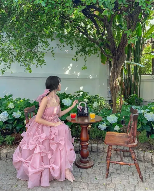 Dreamy Tulle Bow Women's Prom Gown Pink Maxi Evening Dress Birthday Dress — Fall Outfit 2026 New  RS3425
