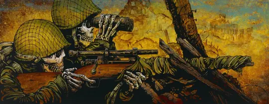 In the Crosshairs Canvas Print - Military Skull Art by David Lozeau