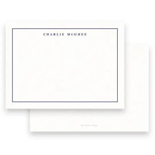Men's Navy Simple Thin Border Stationery