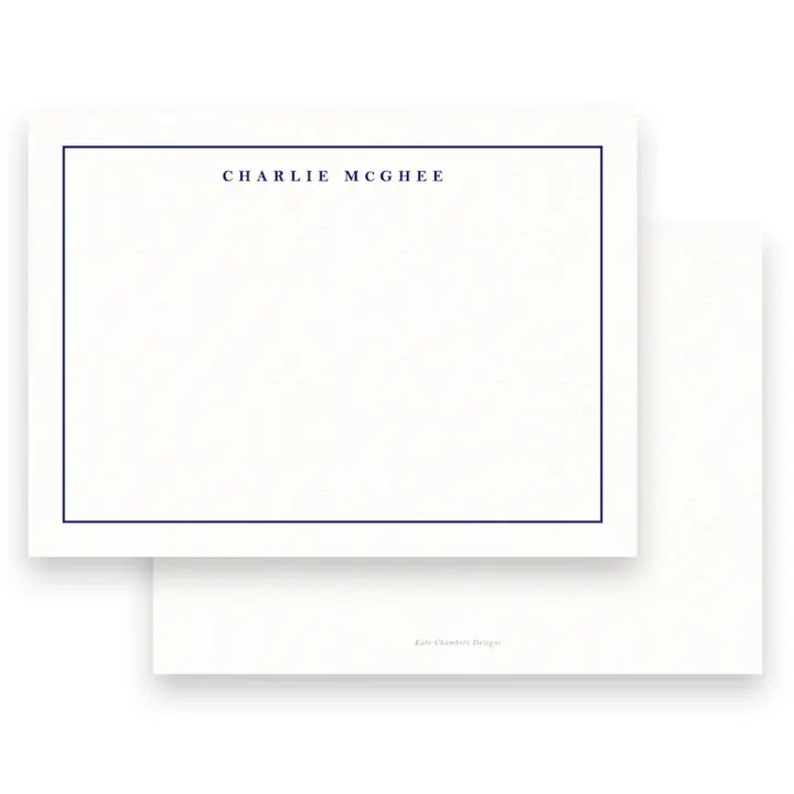 Men's Navy Simple Thin Border Stationery