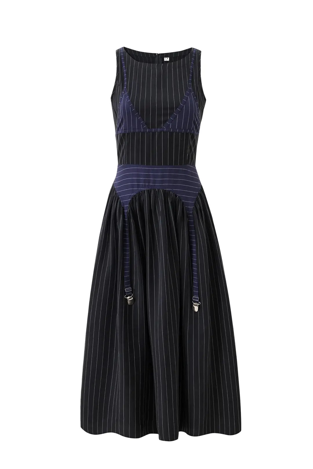 Bikini Bod Garter Dress Tencel Stripe Black/Navy