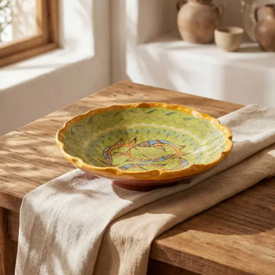 Peces de Capula Twisting Rim Medium Fruit Bowl