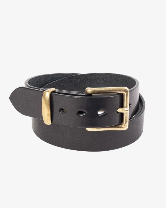 Heavy Duty "Tochigi" Leather Belt - Black