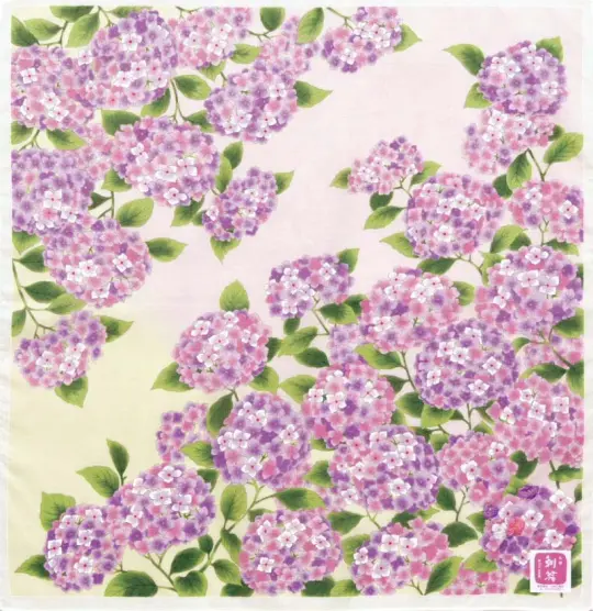 Cotton handkerchief - Hydrangea (3 colors)