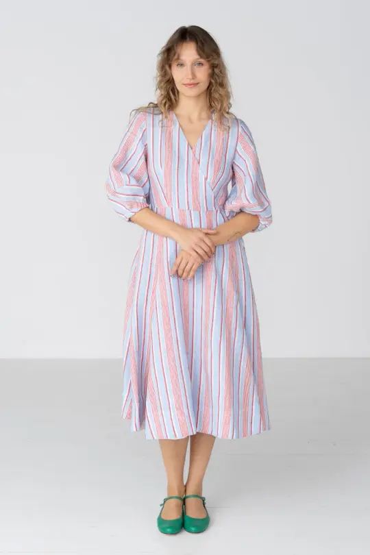 Gaia - Linen Wrap Dress