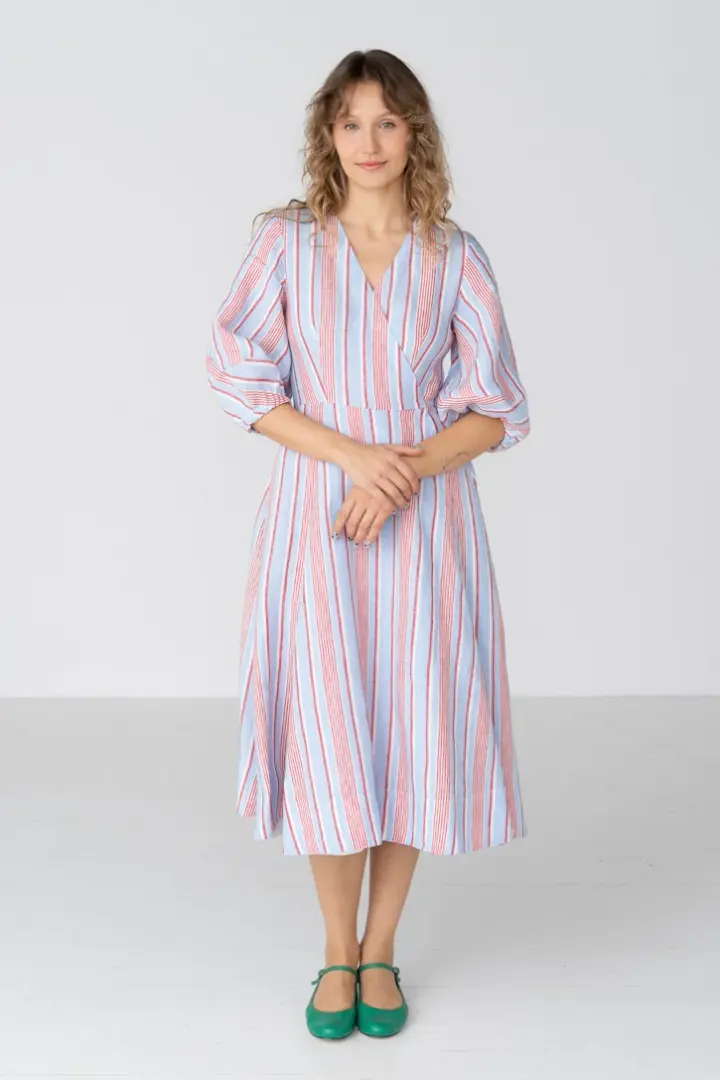 Gaia - Linen Wrap Dress