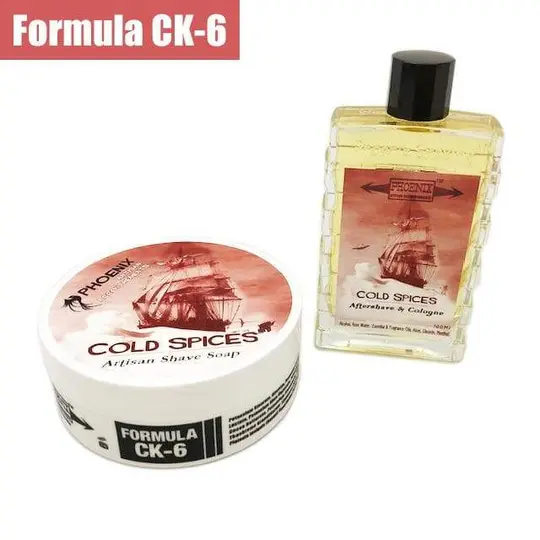 Cold Spices Artisan Shaving Soap & Aftershave Bundle Deal | Ultra Premium CK-6 Formula | Homage to Old Spice Original Shulton's Formula