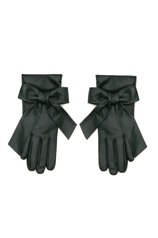 Deep Teal Leather Gloves with Cashmere Lining
