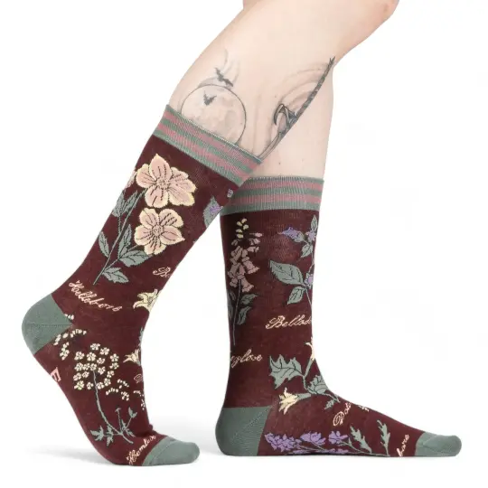 Baneful Botany Crew Socks - Gothic Plant Socks - Alternative Fashion Accessory