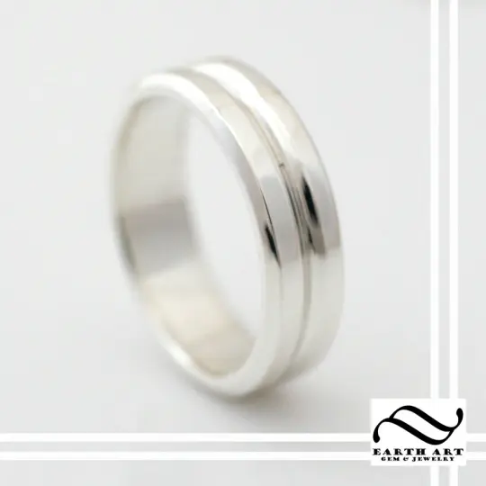 Double Band style Wedding Band - 14k gold white, yellow or rose
