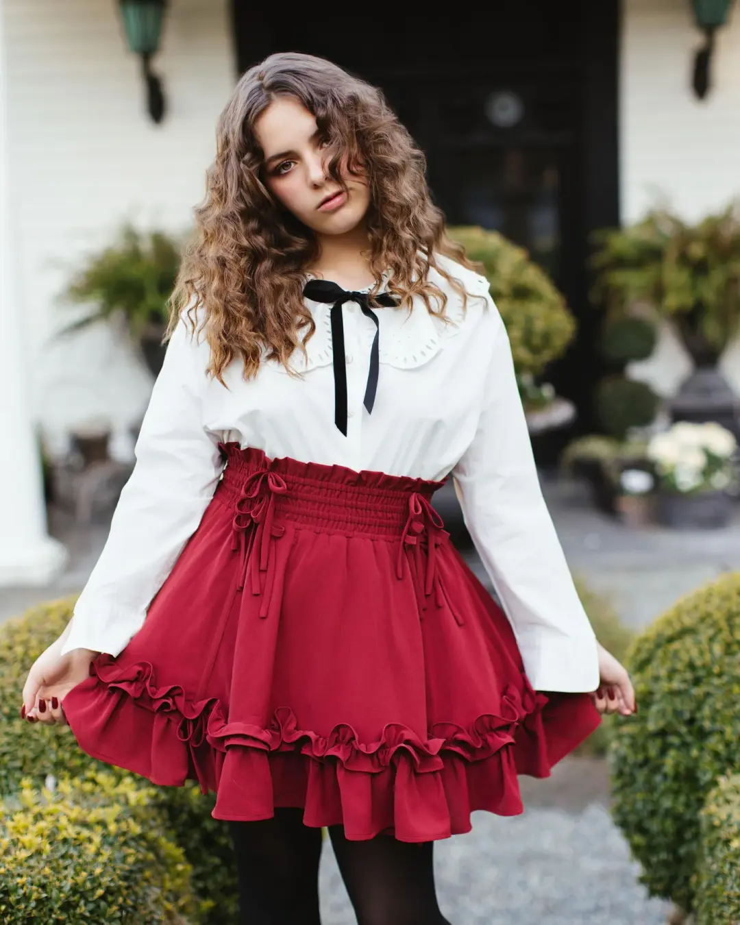 Fleur Skirt in Carmine Rose