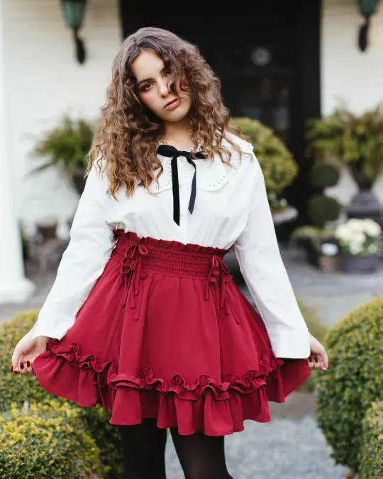 Fleur Skirt in Carmine Rose