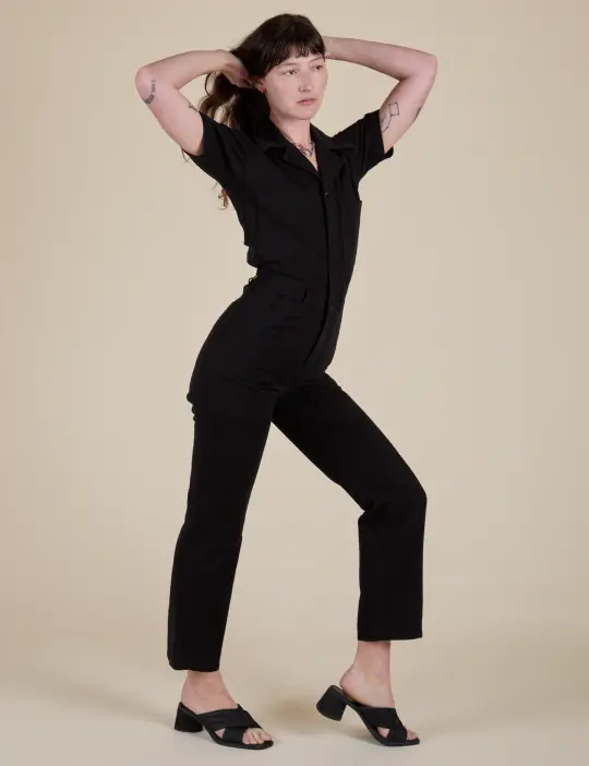 Short Sleeve Jumpsuit - Basic Black