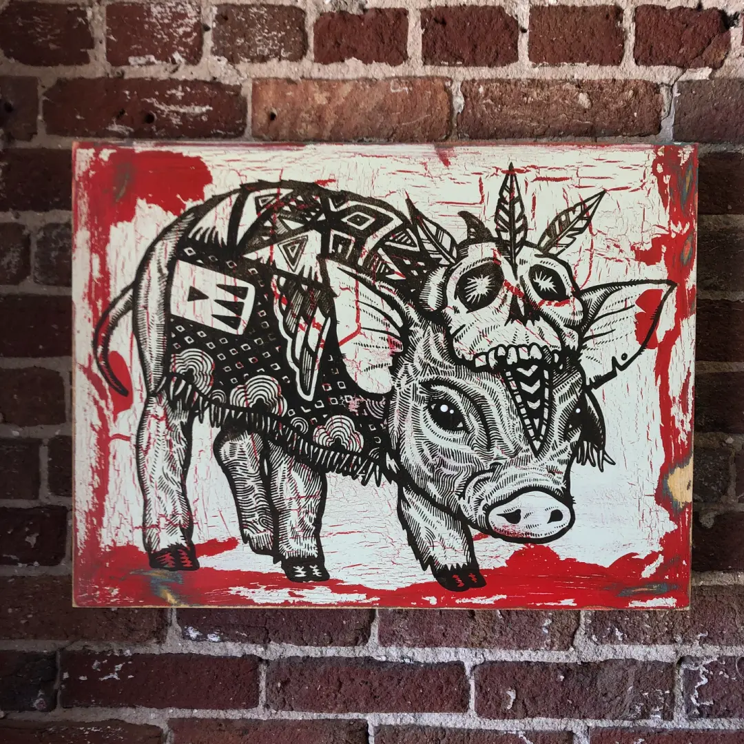 Uncured Assassin on Distressed Pine Box Panel