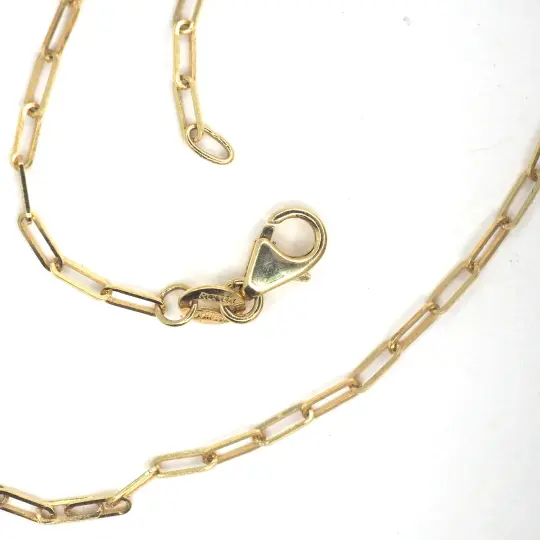 14k gold paperclip chain new