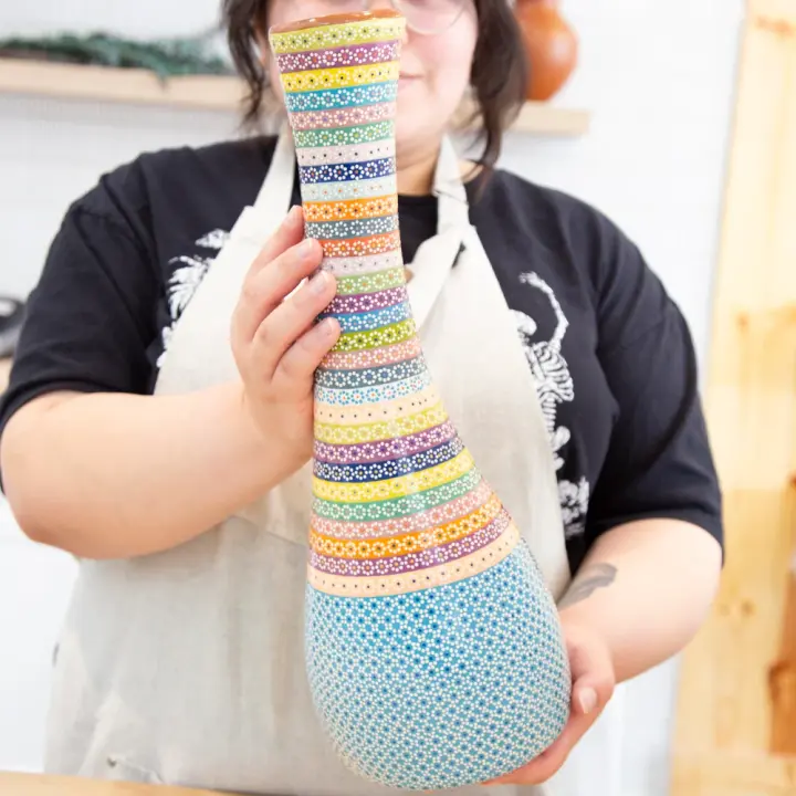Capula Clay Decorative Bent Side Neck Vase