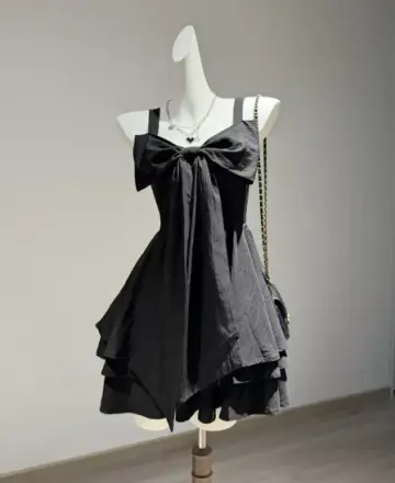 Cute Black/Red Homecoming Dress A-Line Spaghetti Straps Bow-knot Corset Mini Prom Dress RS681
