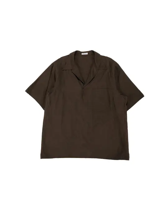 KAPTAIN SUNSHINE Silk Pullover SS Shirt Espresso