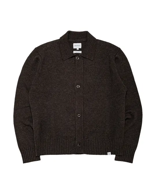 Norse Projects Aldrup Lambswool Cardigan Heathland Brown