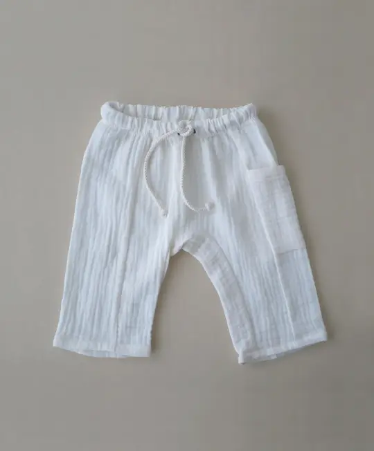 PANTALON double gaze ECRU / PANTS