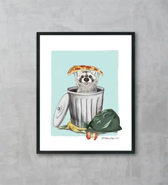 Jackpot! Trash Panda Fine Art Print