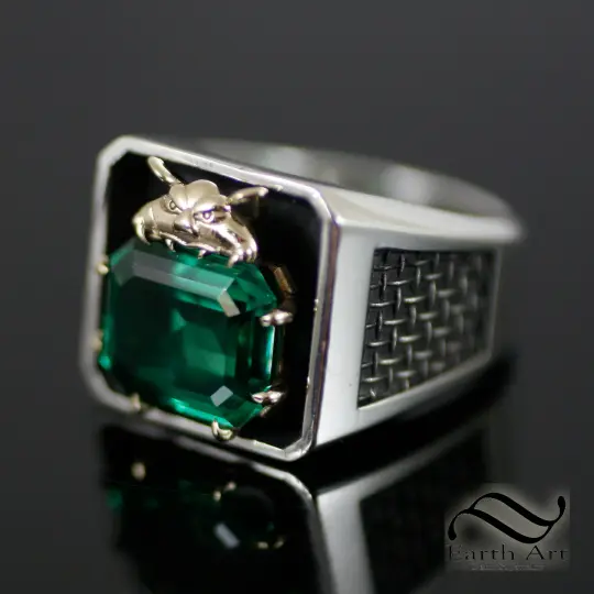Mox Emerald Ring- With Different metal options -MTG Inspired