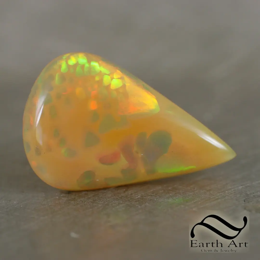 9 carat Honeycomb Ethiopian opal Pear Cabochon