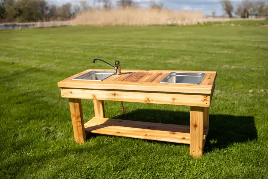 Centered Simple Mud Kitchen (with shelf)