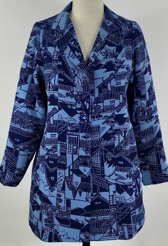 Blue Village Trench Coat