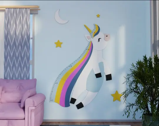Unicorn - Wooden Height Chart | Growth Chart